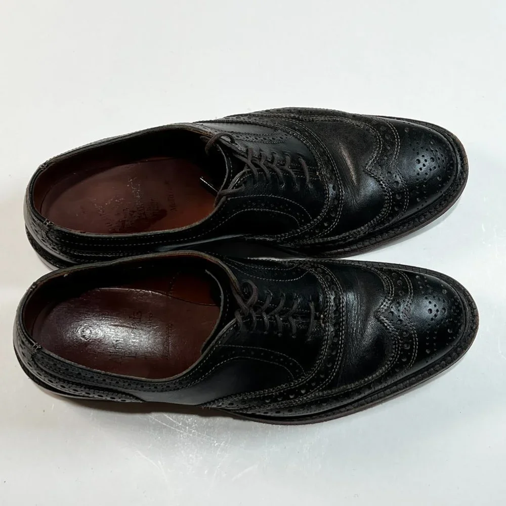 Allen Edmonds McTavish Black‎ 7/5 D Black Leather Wingtip Dress Shoes